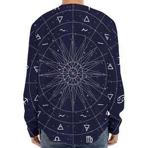 Zodiac Symbols Circle Print Long Sleeve Baseball Jersey