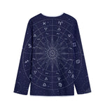 Zodiac Symbols Circle Print Long Sleeve Short Coat