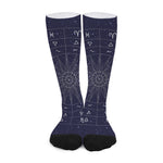 Zodiac Symbols Circle Print Long Socks