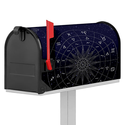 Zodiac Symbols Circle Print Mailbox Cover