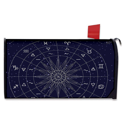 Zodiac Symbols Circle Print Mailbox Cover