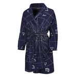 Zodiac Symbols Circle Print Men's Bathrobe