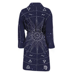 Zodiac Symbols Circle Print Men's Bathrobe