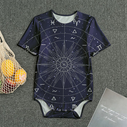 Zodiac Symbols Circle Print Men's Bodysuit