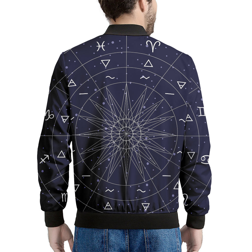 Zodiac Symbols Circle Print Men's Bomber Jacket
