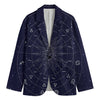 Zodiac Symbols Circle Print Men's Cotton Blazer