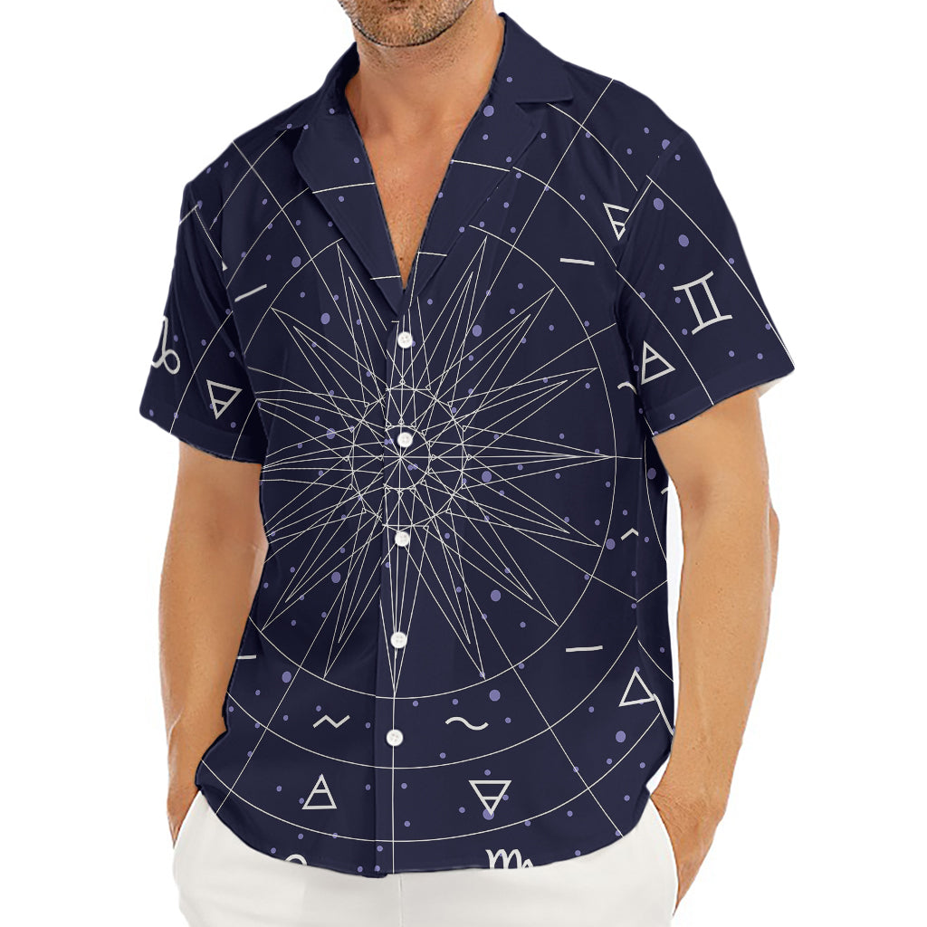 Zodiac Symbols Circle Print Men's Deep V-Neck Shirt
