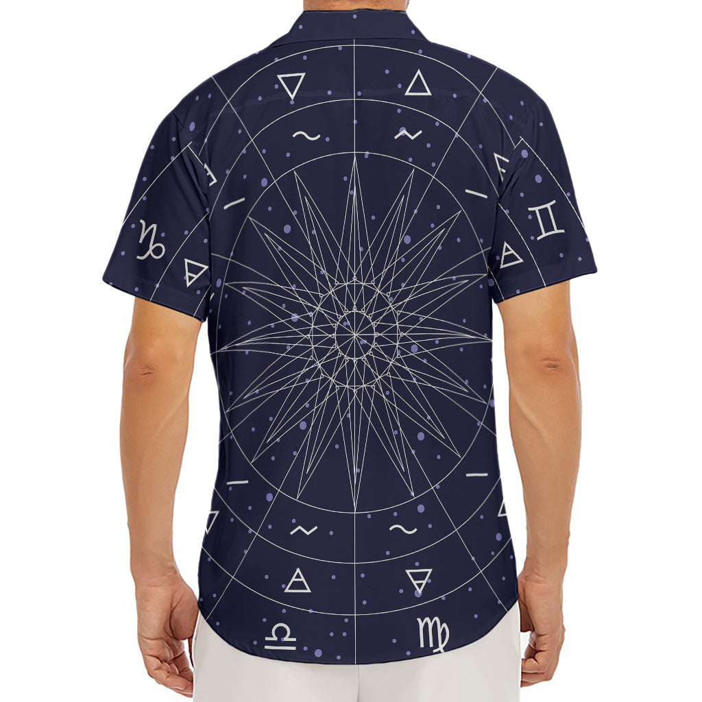Zodiac Symbols Circle Print Men's Deep V-Neck Shirt