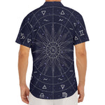 Zodiac Symbols Circle Print Men's Deep V-Neck Shirt