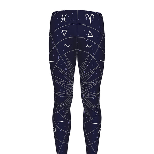 Zodiac Symbols Circle Print Men's leggings