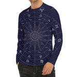 Zodiac Symbols Circle Print Men's Long Sleeve Rash Guard