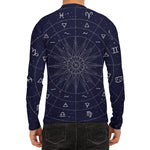 Zodiac Symbols Circle Print Men's Long Sleeve Rash Guard