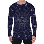 Zodiac Symbols Circle Print Men's Long Sleeve T-Shirt
