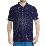 Zodiac Symbols Circle Print Men's Polo Shirt