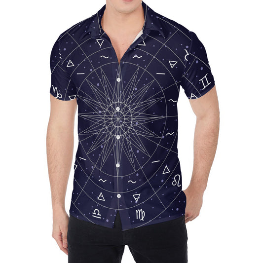 Zodiac Symbols Circle Print Men's Shirt