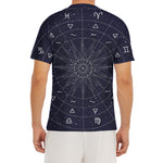 Zodiac Symbols Circle Print Men's Short Sleeve Rash Guard