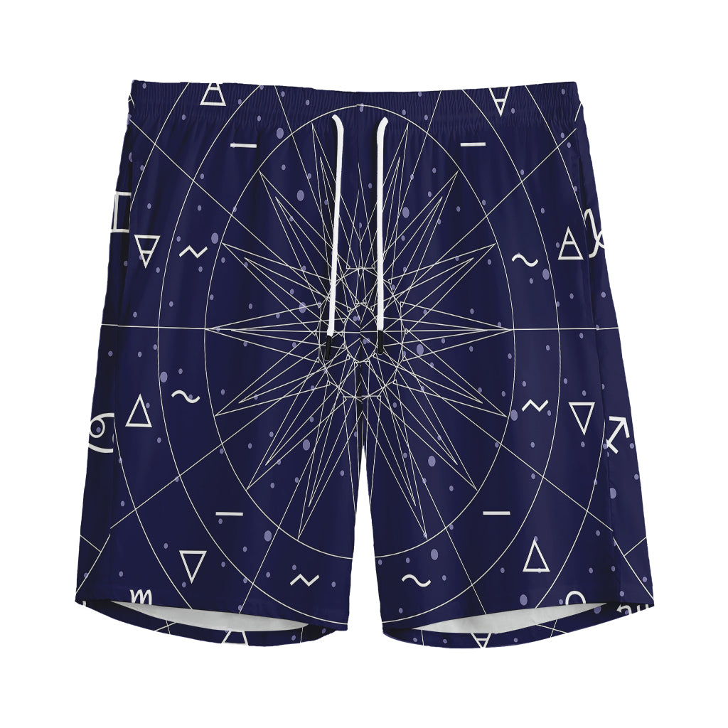 Zodiac Symbols Circle Print Men's Sports Shorts