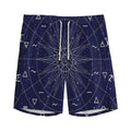 Zodiac Symbols Circle Print Men's Athletic Shorts