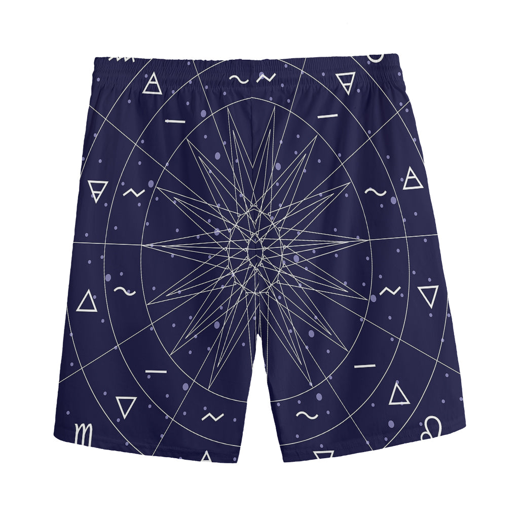 Zodiac Symbols Circle Print Men's Sports Shorts