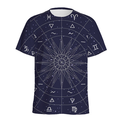 Zodiac Symbols Circle Print Men's Sports T-Shirt