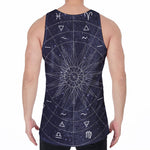 Zodiac Symbols Circle Print Men's Velvet Tank Top