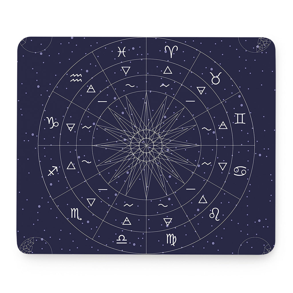 Zodiac Symbols Circle Print Mouse Pad