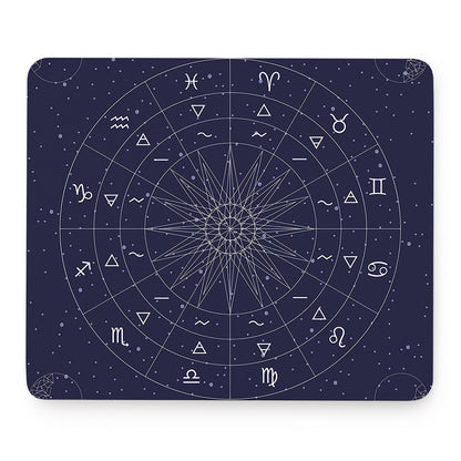 Zodiac Symbols Circle Print Mouse Pad