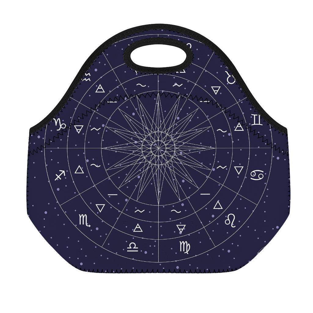 Zodiac Symbols Circle Print Neoprene Lunch Bag
