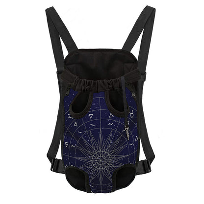 Zodiac Symbols Circle Print Pet Carrier Backpack