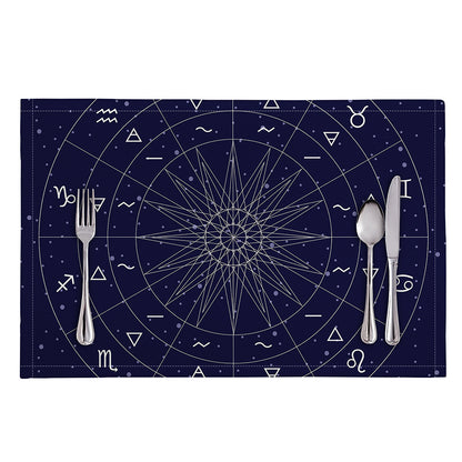 Zodiac Symbols Circle Print Placemat