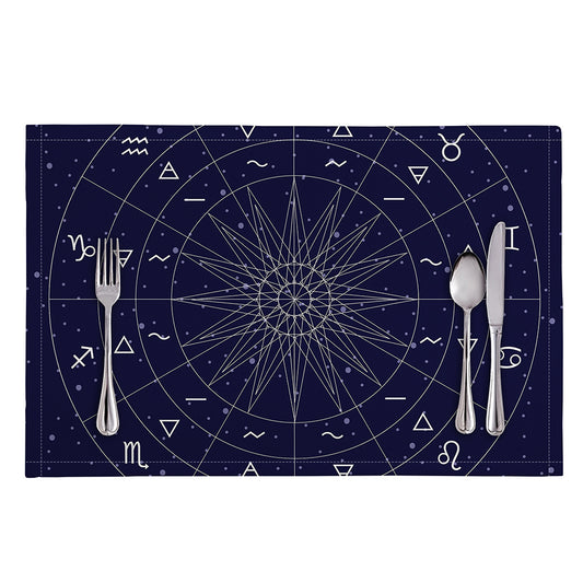 Zodiac Symbols Circle Print Placemat