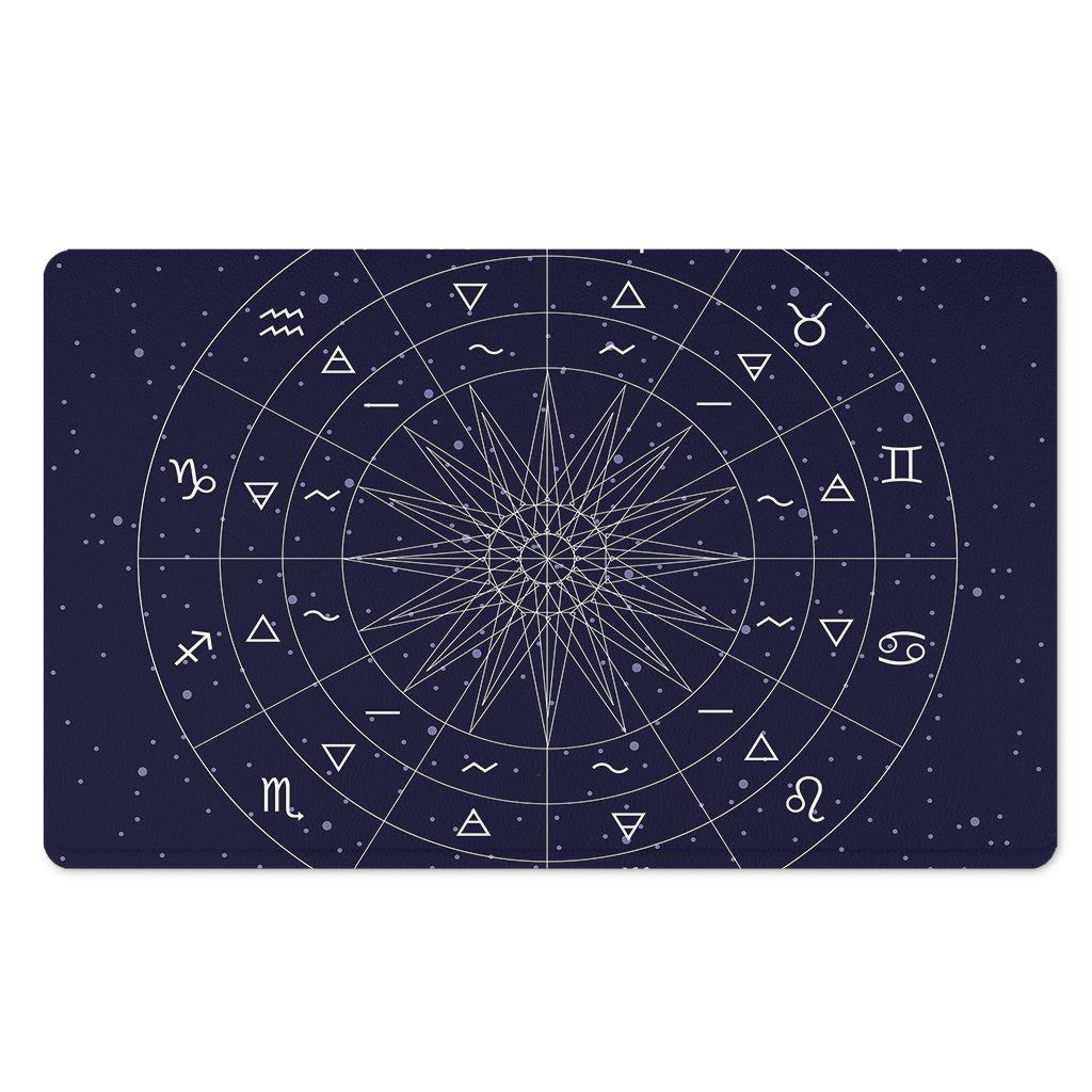 Zodiac Symbols Circle Print Polyester Doormat