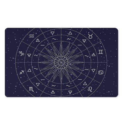 Zodiac Symbols Circle Print Polyester Doormat