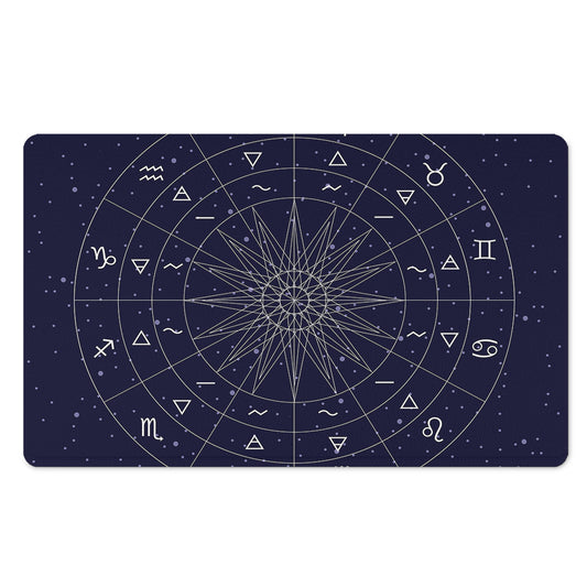 Zodiac Symbols Circle Print Polyester Doormat