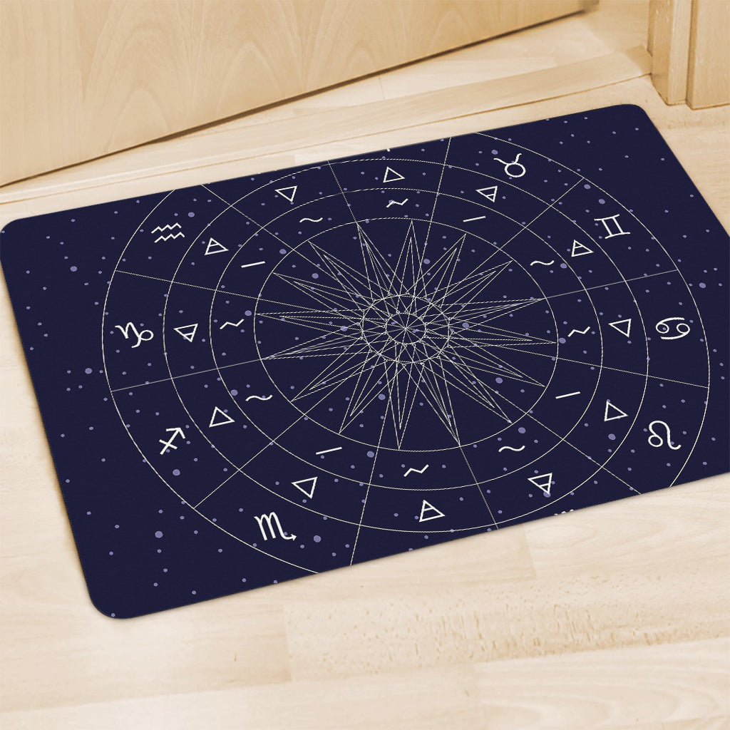 Zodiac Symbols Circle Print Polyester Doormat