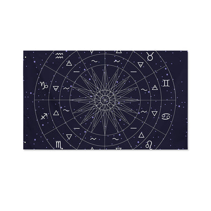 Zodiac Symbols Circle Print Polyester Flag