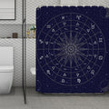 Zodiac Symbols Circle Print Polyester Shower Curtain