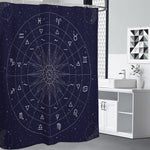 Zodiac Symbols Circle Print Premium Shower Curtain
