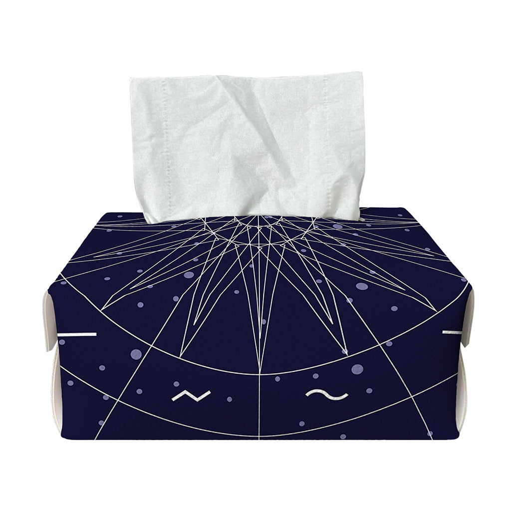 Zodiac Symbols Circle Print Rectangle Tissue Box Cover