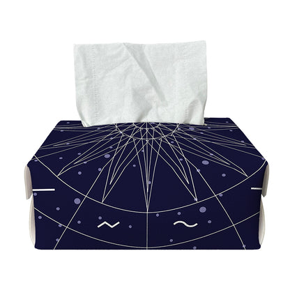 Zodiac Symbols Circle Print Rectangle Tissue Box Cover