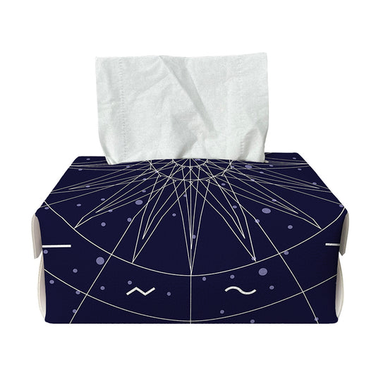 Zodiac Symbols Circle Print Rectangle Tissue Box Cover