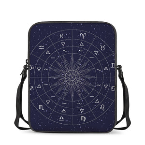 Zodiac Symbols Circle Print Rectangular Crossbody Bag