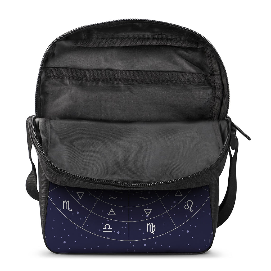 Zodiac Symbols Circle Print Rectangular Crossbody Bag