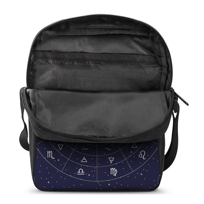 Zodiac Symbols Circle Print Rectangular Crossbody Bag