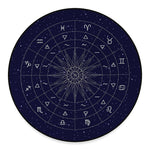 Zodiac Symbols Circle Print Round Floor Mat