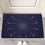 Zodiac Symbols Circle Print Rubber Doormat