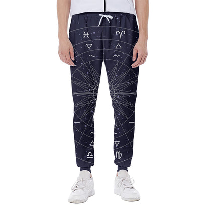 Zodiac Symbols Circle Print Scuba Joggers