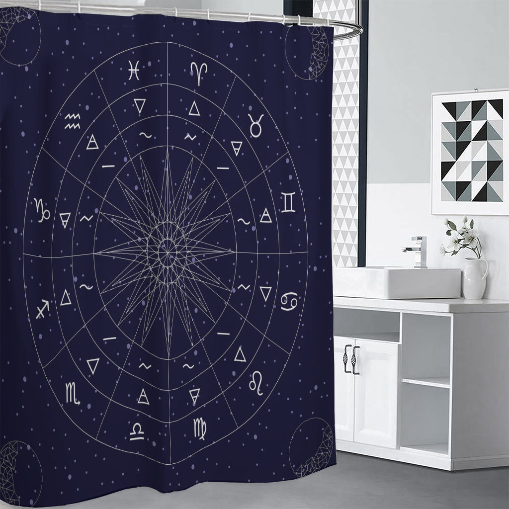 Zodiac Symbols Circle Print Shower Curtain