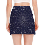 Zodiac Symbols Circle Print Side Slit Mini Skirt