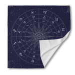 Zodiac Symbols Circle Print Silk Bandana